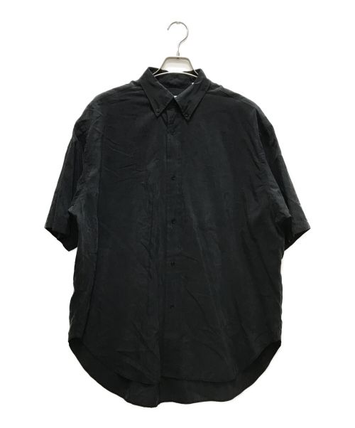 H BEAUTY&YOUTH（エイチ ビューティー&ユース）H BEAUTY&YOUTH (エイチ ビューティアンドユース) SILK NYLON PREPPY BD SHORT SLEEVE SHIRT ブラック サイズ:Lの古着・服飾アイテム