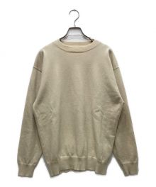 Yonetomi NEW BASIC（ヨネトミニューベーシック）の古着「RIGID CASHMERE SWEATER/リジッドカシミヤセーター」｜ベージュ