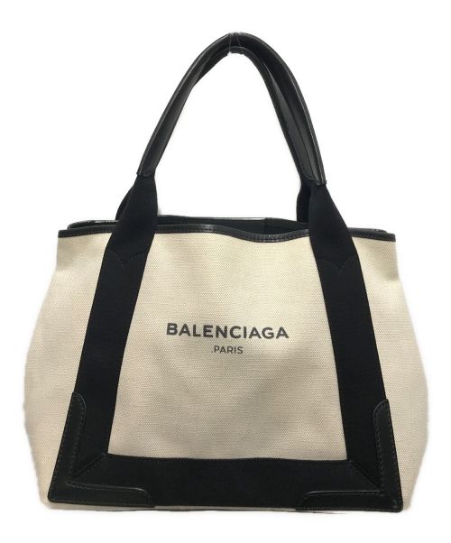 BALENCIAGA（バレンシアガ）BALENCIAGA (バレンシアガ) NAVY CABAS S アイボリー×ブラックの古着・服飾アイテム