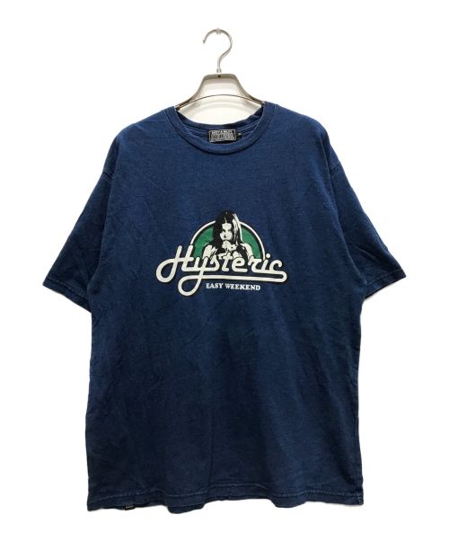 Hysteric Glamour（ヒステリックグラマー）Hysteric Glamour (ヒステリックグラマー) EASY WEEKEND Tシャツ/イージーウィークエンドTシャツ インディゴ サイズ:XLの古着・服飾アイテム