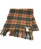 BURBERRY LONDONバーバリーロンドン）の古着「カシミヤノバチェックマフラー」｜ベージュ