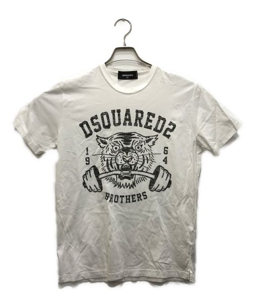 DSQUARED2（ディースクエアード）DSQUARED2 (ディースクエアード) プリントTシャツ ホワイト サイズ:XSの古着・服飾アイテム