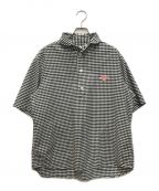 DANTONダントン）の古着「ROUND COLLAR P.O SHIRT S/S/ラウンドネック プルオーバー シャツ）」｜ホワイト×ブラック