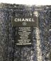 中古・古着 CHANEL (シャネル) カシミヤレーヨンラメマフラー ネイビー×ブラック：47000円