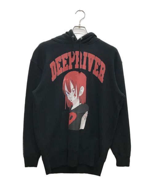 deep river（ディープリバー）deep river (ディープリバー) JUN INAGAWA (ジュン イナガワ) COLLEGE HOODIE BLACK ブラック サイズ:XLの古着・服飾アイテム