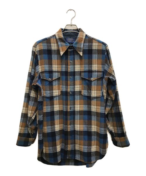 PENDLETON（ペンドルトン）PENDLETON (ペンドルトン) ウールチェックシャツ ブルー×ブラウン サイズ:16１/2の古着・服飾アイテム