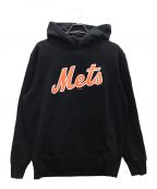 AWAKE  NY×New Eraアウェイクニューヨーク×ニューエラ）の古着「MLB SUBWAY SERIES METS HOODIE/サブウェイシリーズメッツフーディ」｜ブラック