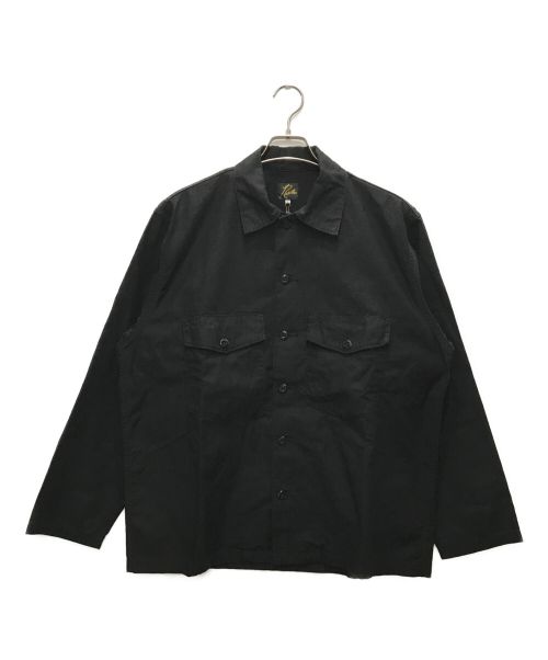 Needles（ニードルズ）Needles (ニードルズ) L/S FATIGUE SHIRT - BACK SATEEN ブラック サイズ:Lの古着・服飾アイテム