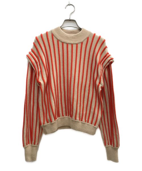 Ameri（アメリ）Ameri (アメリ) SWELL STRIPE KNIT ベージュ×オレンジ サイズ:Ｆの古着・服飾アイテム