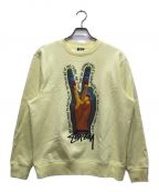 stussyステューシー）の古着「PEACE SIGN SWEAT」｜イエロー