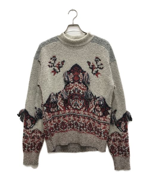 TOGA PULLA（トーガ プルラ）TOGA PULLA (トーガ プルラ) Rug jacquard knit pullover/ラグジャカードニットプルオーバー グレー サイズ:38の古着・服飾アイテム