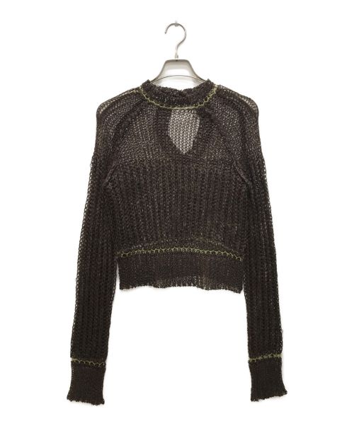 TODAYFUL（トゥデイフル）TODAYFUL (トゥデイフル) Tapeyarn Crochet Knit ブラウン サイズ:Fの古着・服飾アイテム