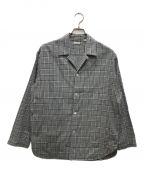 STEVEN ALANスティーブンアラン）の古着「VIYELLA CHECK OPEN COLLAR SHIRT-DROP/ヴァイエラチェックオープンカラーシャツドロップ」｜グレー