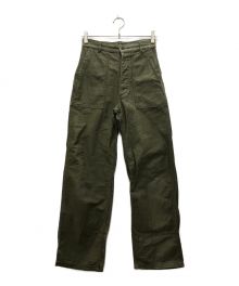 HYKE（ハイク）の古着「BACK SATIN BAKER PANTS」｜カーキ