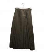 UNITED TOKYOユナイテッドトーキョー）の古着「オプティカルジッププリーツスカート」｜ブラック×グリーン