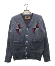 TMT（ティーエムティー）の古着「NATIVE JACQARD MOHAIR KNIT CARDIGAN/モヘアカーディガン」｜パープル