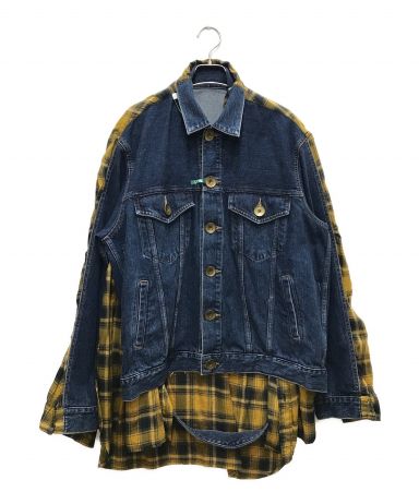 [中古]Maison MIHARA YASUHIRO(メゾン ミハラ ヤスヒロ)のメンズ アウター・ジャケット  チェックシャツドッキングレイヤードデニムジャケット
