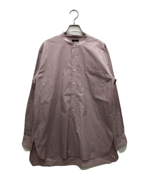 leno（リノ）leno (リノ) BAND COLLAR SHIRT STRIPE/バンドカラーストライプシャツ ピンク サイズ:1 未使用品の古着・服飾アイテム