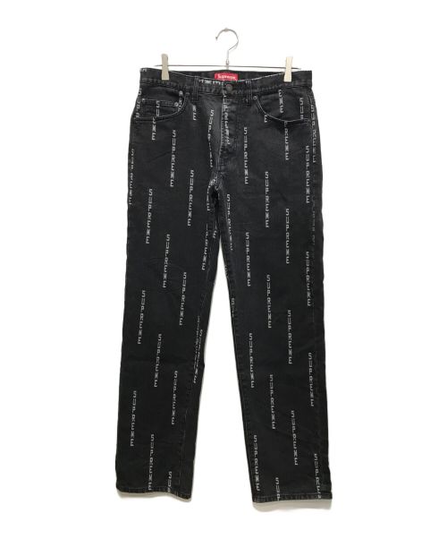 SUPREME（シュプリーム）SUPREME (シュプリーム) Logo Stripe Jacquard Regular Jean/ロゴストライプ ジャカード レギュラージーンズ ブラック サイズ:30の古着・服飾アイテム