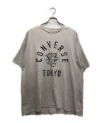 CONVERSE TOKYOコンバーストウキョウ）の古着「DAMAGED TIGER LOGO TEE/ダメージタイガーロゴT」｜ベージュ