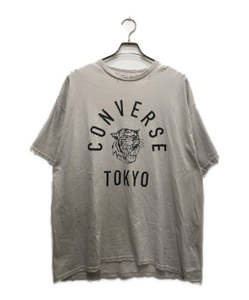 CONVERSE TOKYO（コンバーストウキョウ）CONVERSE TOKYO (コンバーストウキョウ) DAMAGED TIGER LOGO TEE/ダメージタイガーロゴT ベージュ サイズ:表記無の古着・服飾アイテム