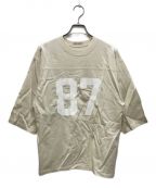 GOOD GRIEF!グッドグリーフ）の古着「CRACKED PRINT FOOTBALL TEE」｜ベージュ