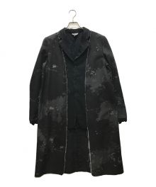 BLACK COMME des GARCONS（ブラック コムデギャルソン）の古着「インサイドアウトドッキンググラフィックロングコート」｜ブラック