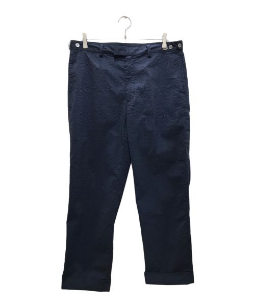 BEAMS PLUS（ビームスプラス）BEAMS PLUS (ビームスプラス) IVY Trousers Ankle Cut COOLMAX(R) Seersucker/シアサッカー アイビートラウザーズ アンクルカット ネイビー サイズ:XLの古着・服飾アイテム