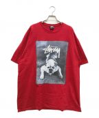 stussyステューシー）の古着「Bulldog T-SHIRTS/ブルドッグ Tシャツ」｜レッド