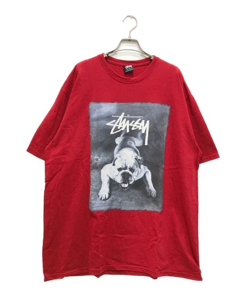 stussy（ステューシー）stussy (ステューシー) Bulldog T-SHIRTS/ブルドッグ Tシャツ レッド サイズ:XLの古着・服飾アイテム