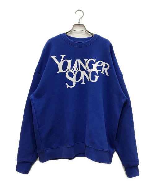 YOUNGER SONG（ヤンガーソング）YOUNGER SONG (ヤンガーソング) プリントスウェット ブルー サイズ:Lの古着・服飾アイテム