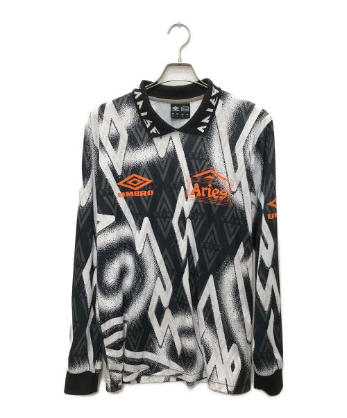 ARIES（アリーズ）ARIES (アリーズ) UMBRO (アンブロ) ロングスリーブフットボールシャツ/Long Sleeve Football Jersey ホワイト×ブラック サイズ:XLの古着・服飾アイテム