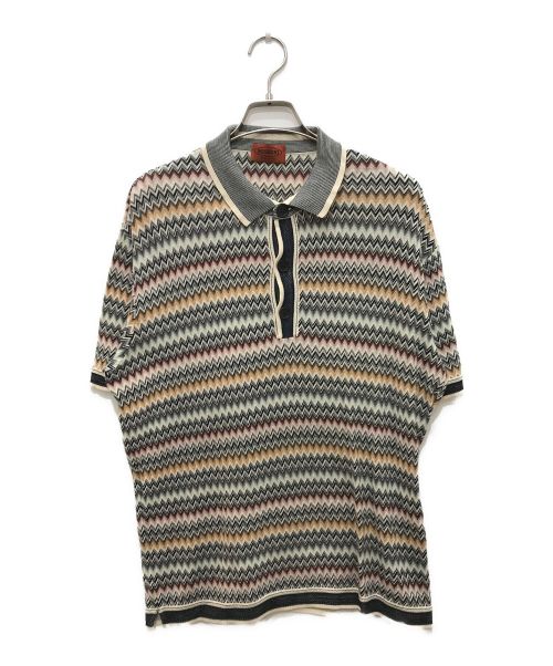 missoni（ミッソーニ）missoni (ミッソーニ) マルチボーダーポロシャツ マルチカラー サイズ:54の古着・服飾アイテム