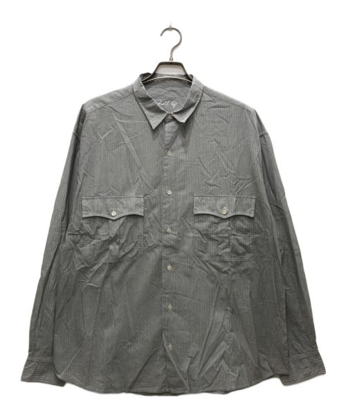 Porter Classic（ポータークラシック）Porter Classic (ポータークラシック) ROLL UP STRIPE SHIRT/ロールアップストライプシャツ グレー サイズ:XLの古着・服飾アイテム