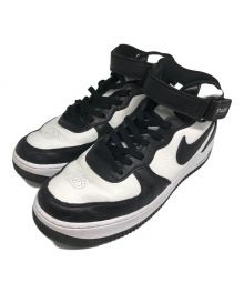 NIKE×stussy（ナイキ×ステューシー）の古着「Air Force 1 Mid "Black and Light Bone"/エアフォース1 ミッド "ブラック アンド ライトボーン"」｜ブラック×ホワイト