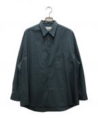 Graphpaperグラフペーパー）の古着「FINE WOOL TROPICAL L/S OVERSIZED REGULAR COLLAR SHIRT/ファインウールトロピカルオーバーサイズドレギュラーカラーシャツ」｜ブルー