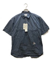 and wander×Cordura（アンドワンダー×コーデュラ）の古着「CORDURA typewriter SS over shirt」｜ブルー