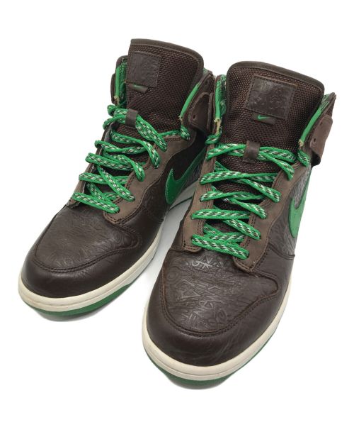 NIKE（ナイキ）NIKE (ナイキ) stussy (ステューシー) DUNK HIGH STUSSY WORLD TOUR LONDON/ダンクハイステューシーワールドツアーロンドン グリーン×ブラウン サイズ:CM28/US10/EUR44の古着・服飾アイテム