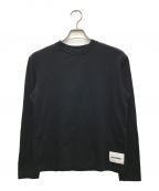 JIL SANDER+ジルサンダープラス）の古着「ロングスリーブカットソー/ ロゴラベル ロングTシャツ 3PACK ロングTシャツ」｜ブラック