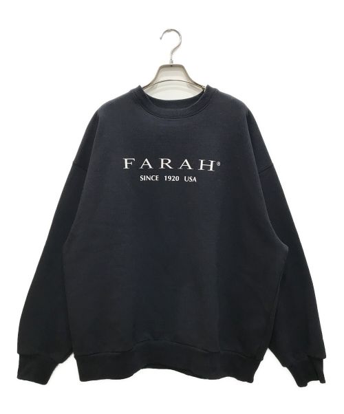 FARAH（ファーラー）FARAH (ファーラー) Logo Printed sweatshirts/ロゴプリンティドスウェットシャツ ネイビー サイズ:XLの古着・服飾アイテム