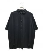 Graphpaperグラフペーパー）の古着「Viscose Ponte S/S Yoke Sleeve Shirt/ビスコース ポンチ ヨーク スリーブ シャツ」｜ネイビー