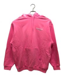 BALENCIAGA（バレンシアガ）の古着「MEDIUM FIT HOODIE/キャンペーンロゴプリントプルオーバーパーカー」｜ピンク