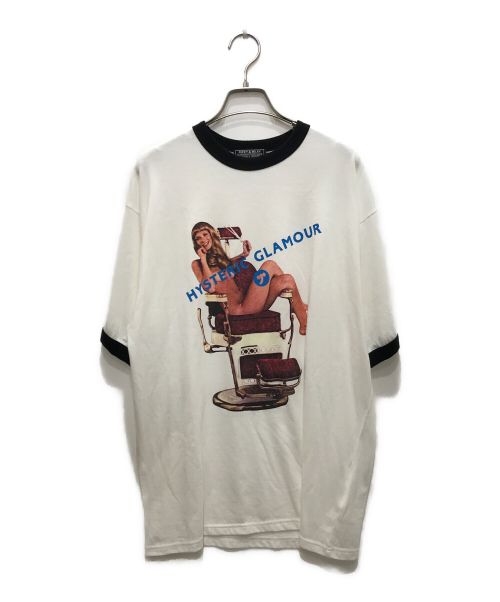 Hysteric Glamour（ヒステリックグラマー）Hysteric Glamour (ヒステリックグラマー) HYSTERIC HAIR CUT Tシャツ/リンガーTシャツ ホワイト サイズ:XLの古着・服飾アイテム