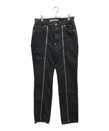 JOHN LAWRENCE SULLIVAN（ジョンローレンスサリバン）の古着「BLEACHED DENIM ZIPPED PANTS/ブリーチデニムジップパンツ」｜ブラック