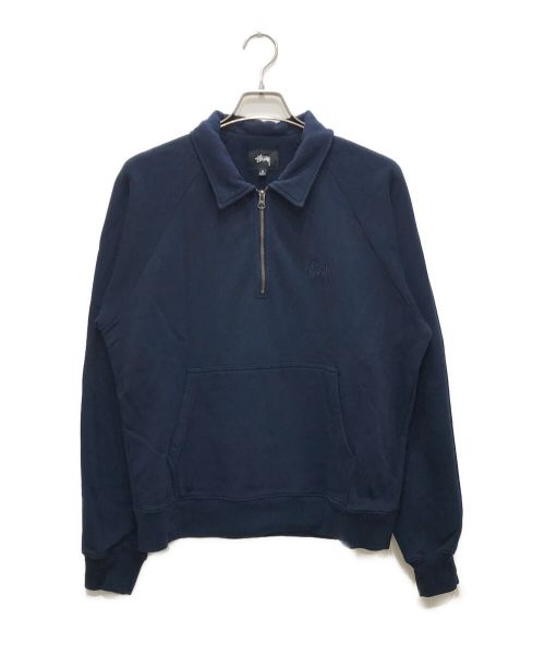 stussy（ステューシー）stussy (ステューシー) ハーフジップスウェット ネイビー サイズ:Mの古着・服飾アイテム