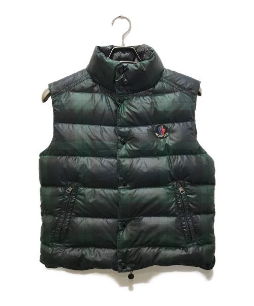 MONCLER（モンクレール）MONCLER (モンクレール) ダウンベスト グリーン×ネイビー サイズ:1の古着・服飾アイテム