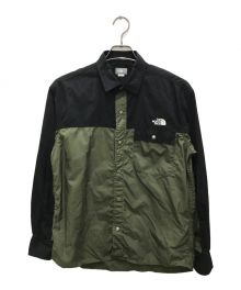 THE NORTH FACE（ザ ノース フェイス）の古着「ロングスリーブヌプシシャツ/ Nuptse Shirt 」｜ブラック×グリーン