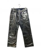 doubletダブレット）の古着「フォイルコーティング ジーンズ・FOIL DENIM PANTS (SILVER)」｜シルバー