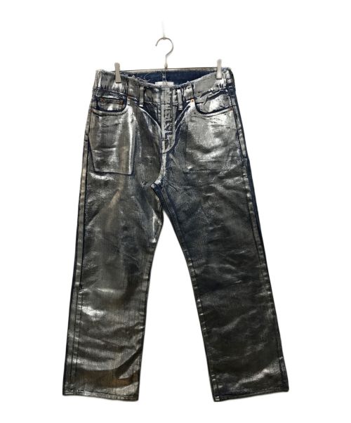 doublet（ダブレット）doublet (ダブレット) フォイルコーティング ジーンズ・FOIL DENIM PANTS (SILVER)  シルバー サイズ:Mの古着・服飾アイテム