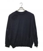 TAKAHIROMIYASHITA TheSoloIst.タカヒロミヤシタ ザソロイスト）の古着「crew neck sweater/ダメージニット/クルーネックセーター(クラッシュ)」｜ネイビー